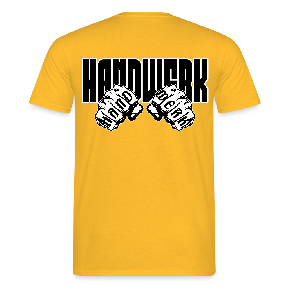 Unisex T-Shirt "Handwerk" (beidseitig bedruckt) Gelb Männer T-Shirt {{ color }}