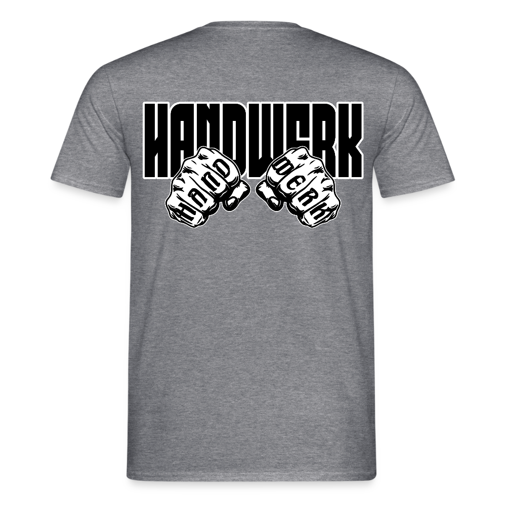 Unisex T-Shirt "Handwerk" (beidseitig bedruckt) Graphit meliert Männer T-Shirt {{ color }}