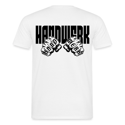 Unisex T-Shirt "Handwerk" (beidseitig bedruckt) Weiß Männer T-Shirt {{ color }}