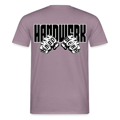 Unisex T-Shirt "Handwerk" (beidseitig bedruckt) Lilagrau Männer T-Shirt {{ color }}