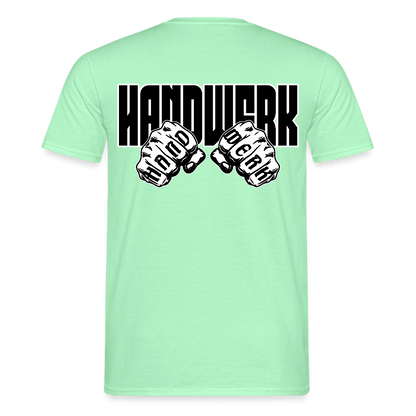 Unisex T-Shirt "Handwerk" (beidseitig bedruckt) Mintgrün Männer T-Shirt {{ color }}