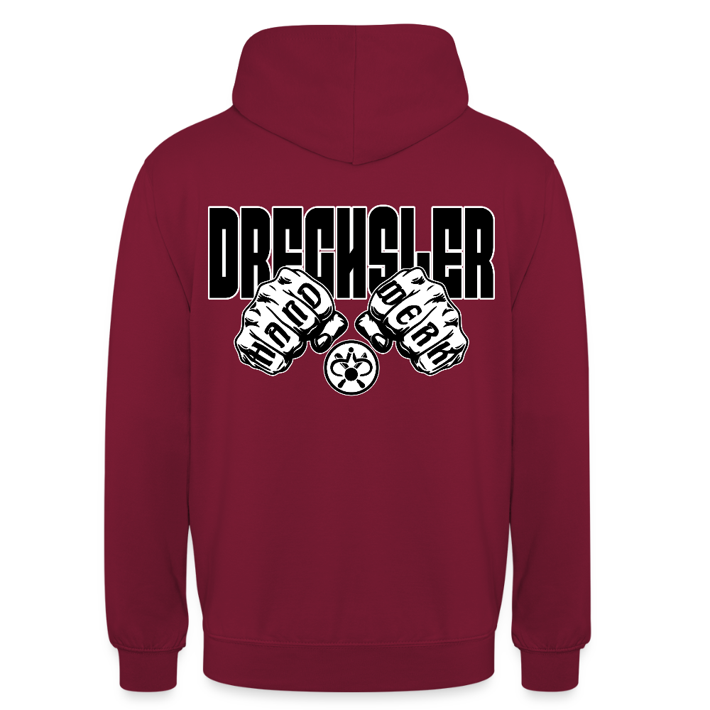 Unisex Hoodie "Drechsler" (beidseitig bedruckt) Bordeaux Unisex Hoodie {{ color }}