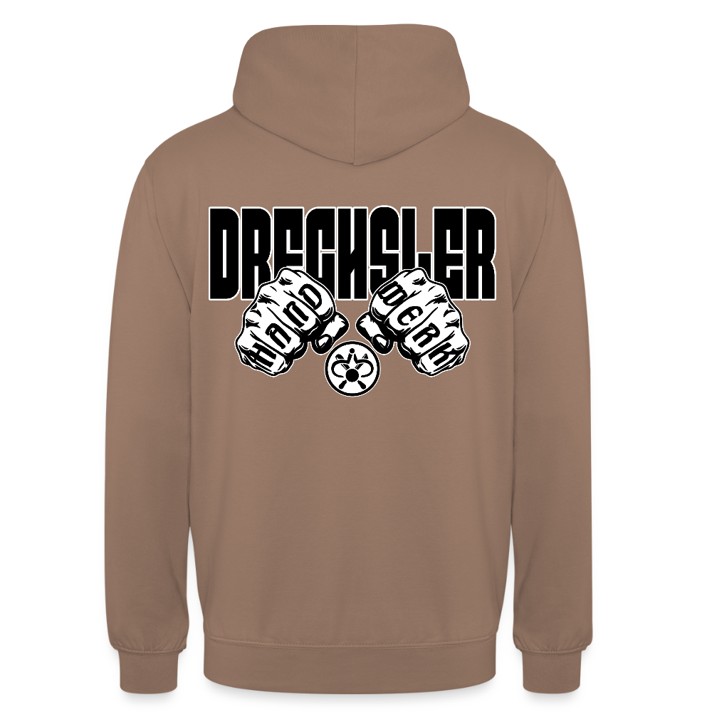 Unisex Hoodie "Drechsler" (beidseitig bedruckt) Mokka Unisex Hoodie {{ color }}