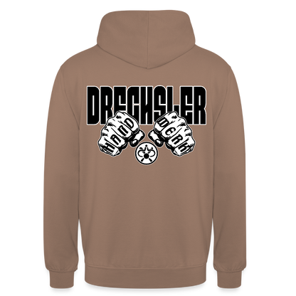 Unisex Hoodie "Drechsler" (beidseitig bedruckt) Mokka Unisex Hoodie {{ color }}