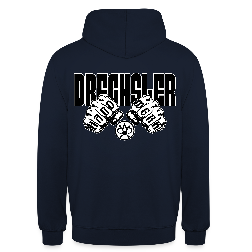 Unisex Hoodie "Drechsler" (beidseitig bedruckt) Navy Unisex Hoodie {{ color }}