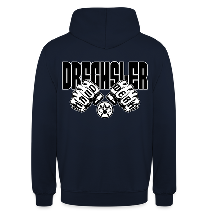 Unisex Hoodie "Drechsler" (beidseitig bedruckt) Navy Unisex Hoodie {{ color }}