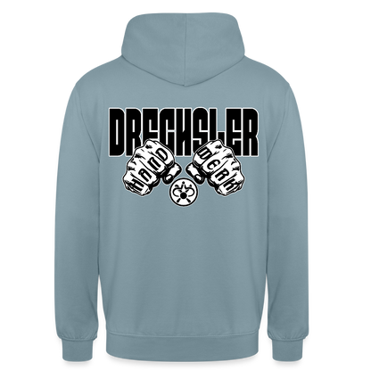 Unisex Hoodie "Drechsler" (beidseitig bedruckt) Nebelblau Unisex Hoodie {{ color }}