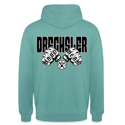 Unisex Hoodie "Drechsler" (beidseitig bedruckt) Pastelltürkis Unisex Hoodie {{ color }}