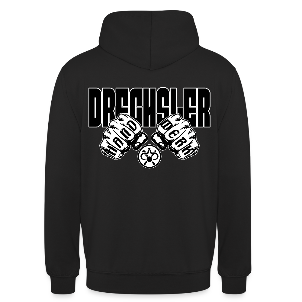 Unisex Hoodie "Drechsler" (beidseitig bedruckt) Schwarz Unisex Hoodie {{ color }}