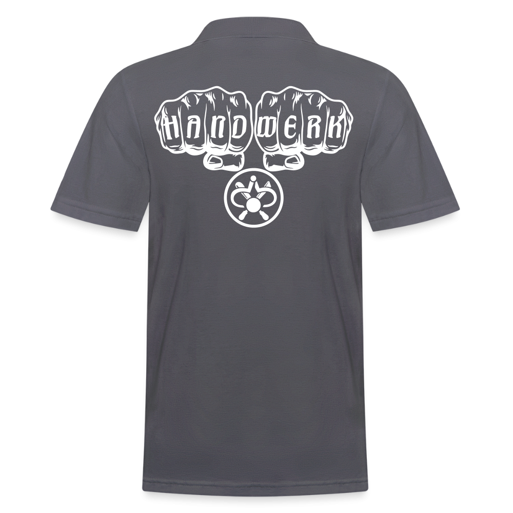 Männer Poloshirt "Drechsler" (hinten bedruckt) Anthrazit Männer Poloshirt {{ color }}