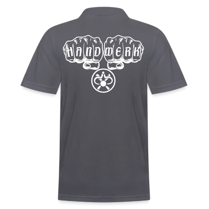 Männer Poloshirt "Drechsler" (hinten bedruckt) Anthrazit Männer Poloshirt {{ color }}