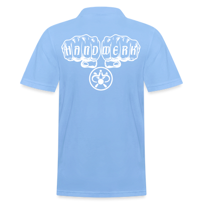 Männer Poloshirt "Drechsler" (hinten bedruckt) Himmelblau Männer Poloshirt {{ color }}