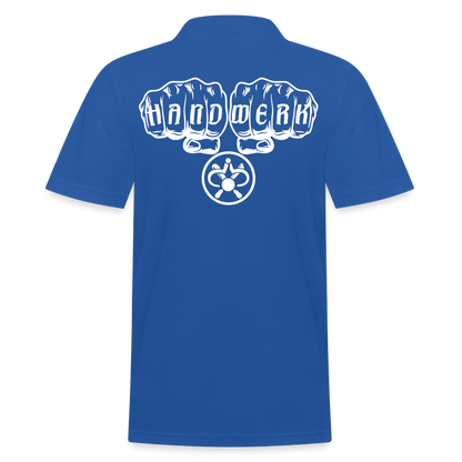 Männer Poloshirt "Drechsler" (hinten bedruckt) Royalblau Männer Poloshirt {{ color }}