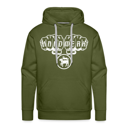 Männer Premium Hoodie "Fleischer" Olivgrün Männer Premium Hoodie {{ color }}