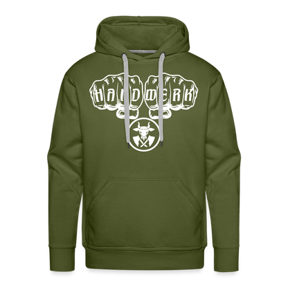 Männer Premium Hoodie "Metzger" Olivgrün Männer Premium Hoodie {{ color }}