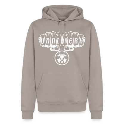 Männer Premium Hoodie "Metzger" Taupe Männer Premium Hoodie {{ color }}