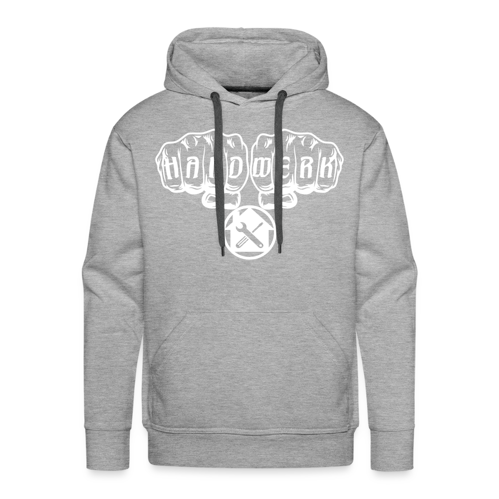 Männer Premium Hoodie "Hausmeister" Grau meliert Männer Premium Hoodie {{ color }}