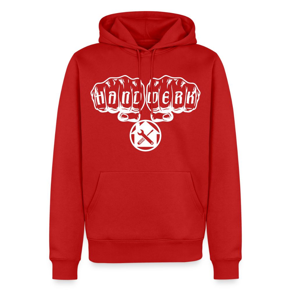 Männer Premium Hoodie "Hausmeister" Rot Männer Premium Hoodie {{ color }}