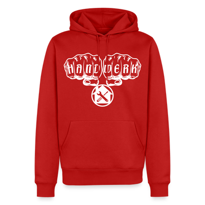 Männer Premium Hoodie "Hausmeister" Rot Männer Premium Hoodie {{ color }}