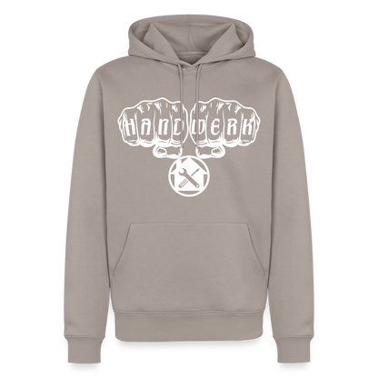Männer Premium Hoodie "Hausmeister" Taupe Männer Premium Hoodie {{ color }}