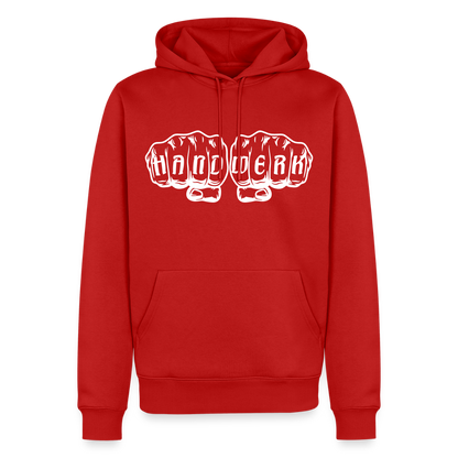 Männer Premium Hoodie "Handwerk" Rot Männer Premium Hoodie {{ color }}