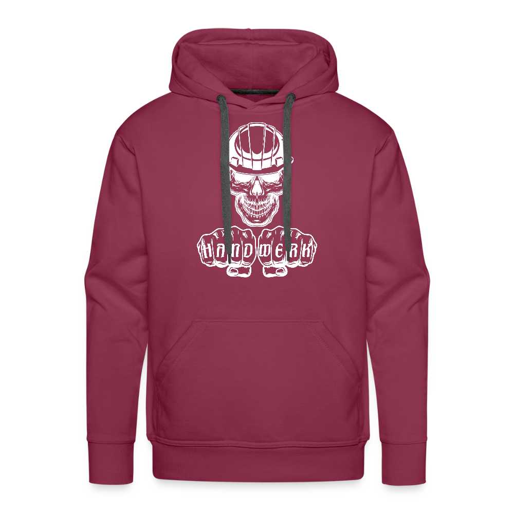 Männer Premium Hoodie "Skull-Helm-Handwerk" Bordeaux Männer Premium Hoodie {{ color }}