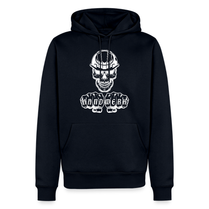 Männer Premium Hoodie "Skull-Helm-Handwerk" Navy Männer Premium Hoodie {{ color }}