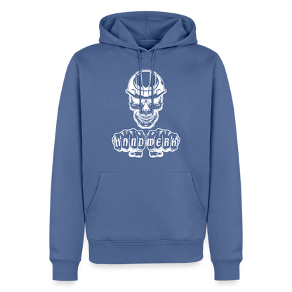 Männer Premium Hoodie "Skull-Helm-Handwerk" Taubenblau Männer Premium Hoodie {{ color }}