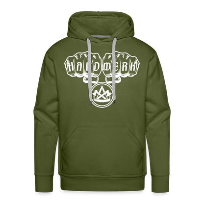 Männer Premium Hoodie "Zimmermann" Olivgrün Männer Premium Hoodie {{ color }}