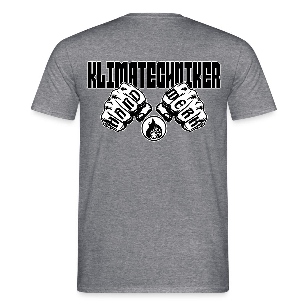 Unisex T-Shirt "Klimatechniker" (beidseitig bedruckt) Graphit meliert Männer T-Shirt {{ color }}