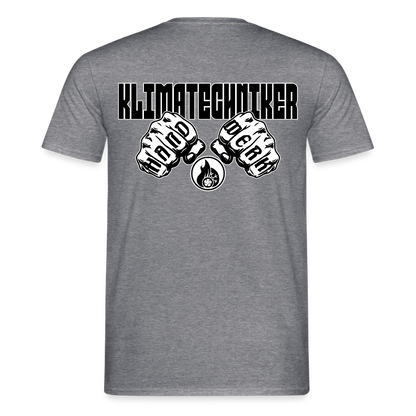 Unisex T-Shirt "Klimatechniker" (beidseitig bedruckt) Graphit meliert Männer T-Shirt {{ color }}