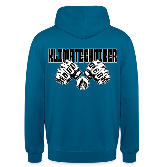 Unisex Hoodie "Klimatechniker" (beidseitig bedruckt) Tiefseeblau Unisex Hoodie {{ color }}