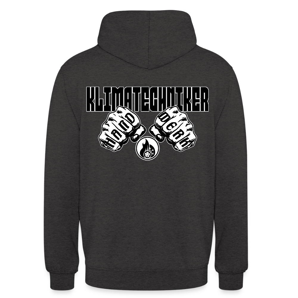 Unisex Hoodie "Klimatechniker" (beidseitig bedruckt) Anthrazit Unisex Hoodie {{ color }}