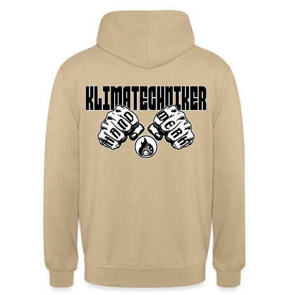Unisex Hoodie "Klimatechniker" (beidseitig bedruckt) Beige Unisex Hoodie {{ color }}