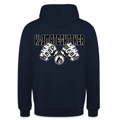 Unisex Hoodie "Klimatechniker" (beidseitig bedruckt) Navy Unisex Hoodie {{ color }}