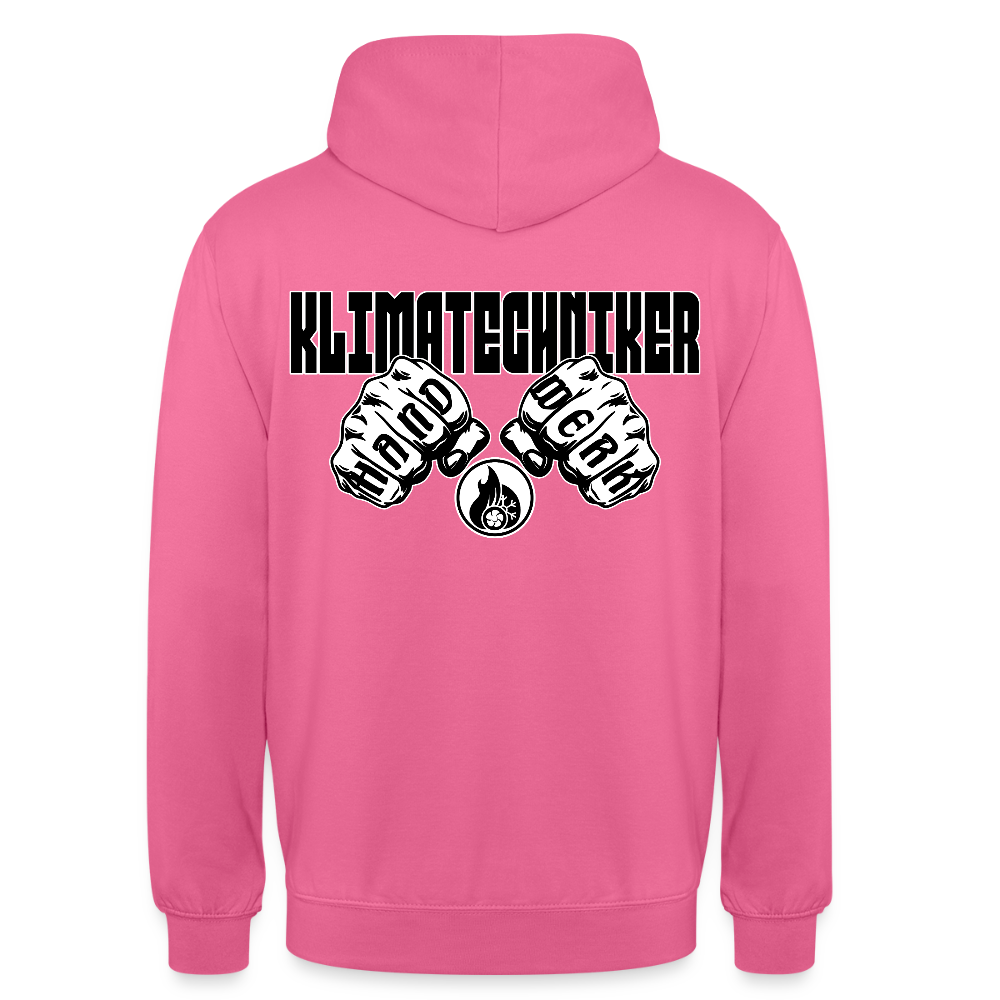 Unisex Hoodie "Klimatechniker" (beidseitig bedruckt) Pink Unisex Hoodie {{ color }}