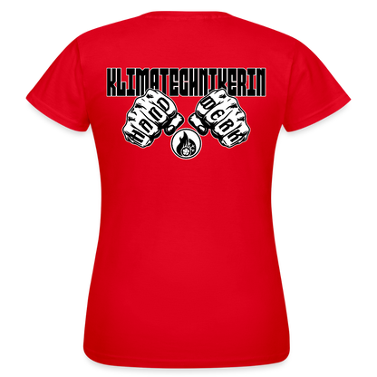 Frauen T-Shirt "Klimatechnikerin" (beidseitig bedruckt) Rot Frauen T-Shirt {{ color }}