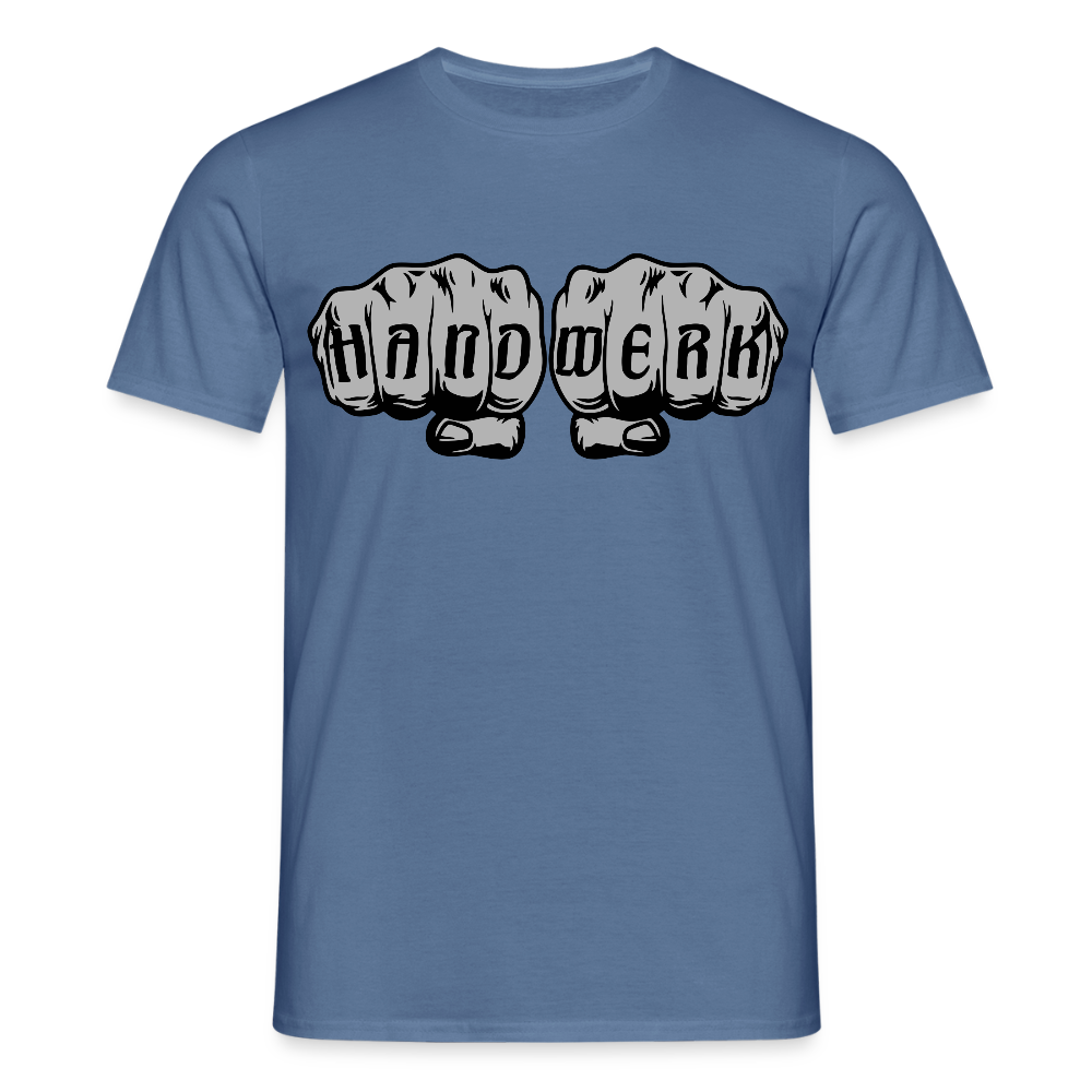 Unisex T-Shirt "Power-Handwerk" Taubenblau Männer T-Shirt {{ color }}