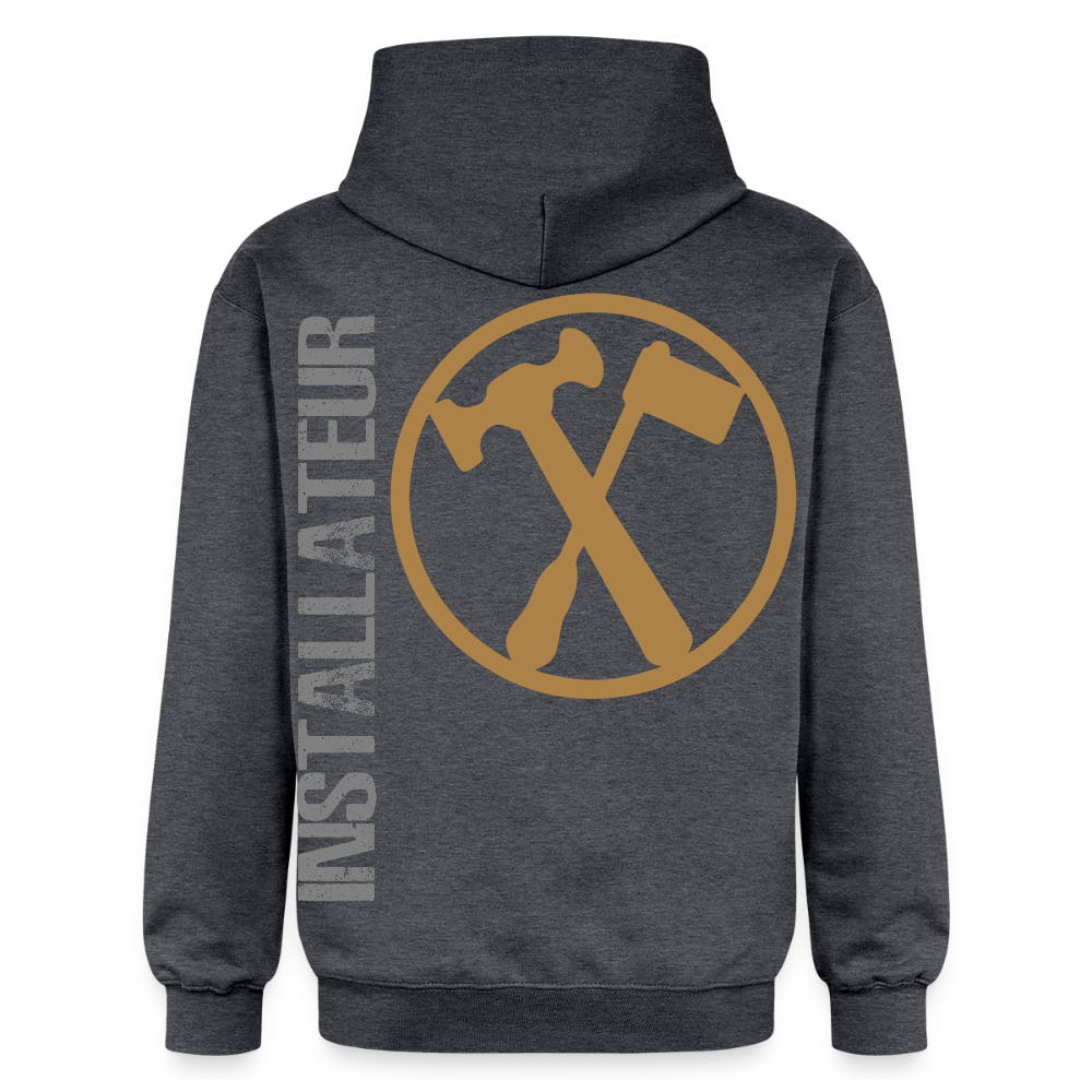 Gildan Unisex Softstyle® "Installateur" Dunkelgrau meliert Gildan Unisex Softstyle® Midweight Hoodie {{ color }}