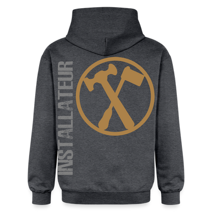Gildan Unisex Softstyle® "Installateur" Dunkelgrau meliert Gildan Unisex Softstyle® Midweight Hoodie {{ color }}