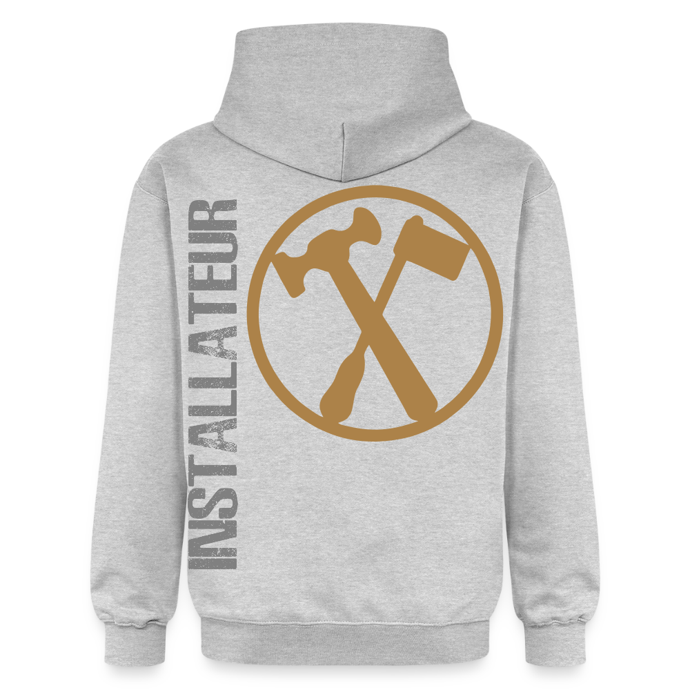 Gildan Unisex Softstyle® "Installateur" Hellgrau meliert Gildan Unisex Softstyle® Midweight Hoodie {{ color }}