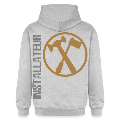 Gildan Unisex Softstyle® "Installateur" Hellgrau meliert Gildan Unisex Softstyle® Midweight Hoodie {{ color }}