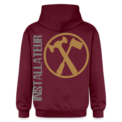 Gildan Unisex Softstyle® "Installateur" Maroon Gildan Unisex Softstyle® Midweight Hoodie {{ color }}