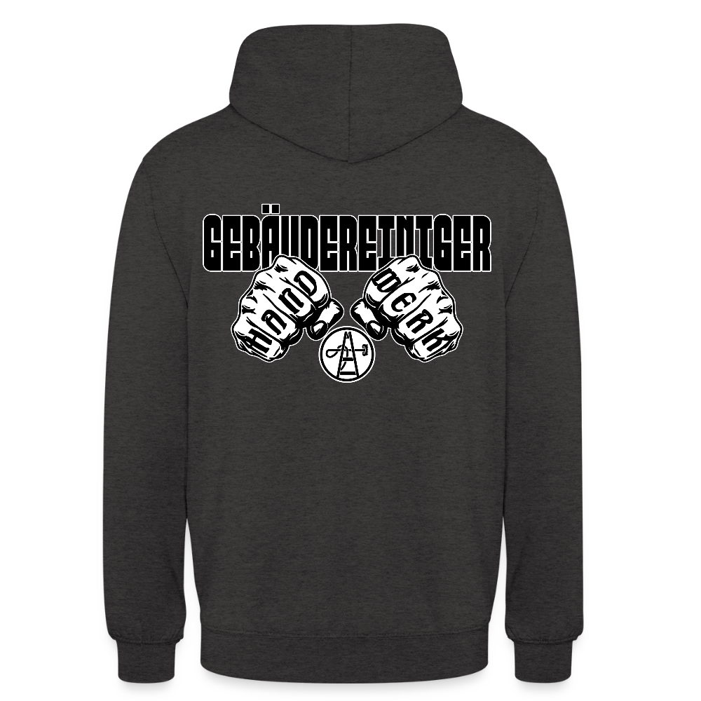 Unisex Hoodie "Gebäudereiniger" (beidseitig bedruckt) Anthrazit Unisex Hoodie {{ color }}