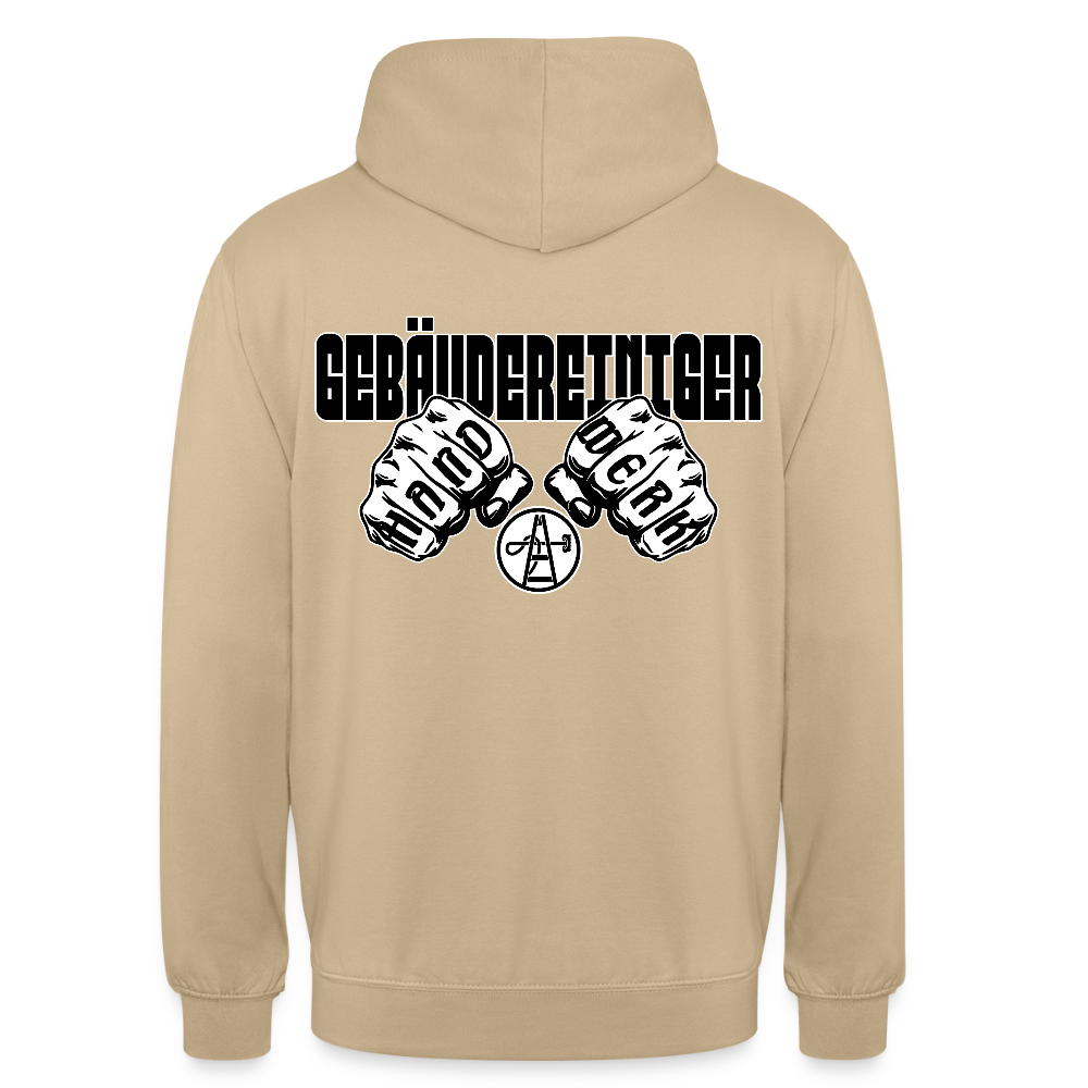 Unisex Hoodie "Gebäudereiniger" (beidseitig bedruckt) Beige Unisex Hoodie {{ color }}