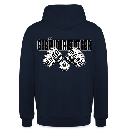 Unisex Hoodie "Gebäudereiniger" (beidseitig bedruckt) Navy Unisex Hoodie {{ color }}