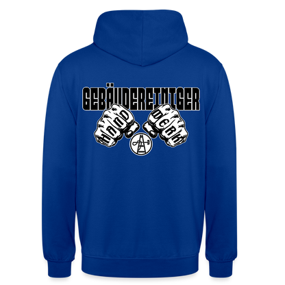 Unisex Hoodie "Gebäudereiniger" (beidseitig bedruckt) Royalblau Unisex Hoodie {{ color }}