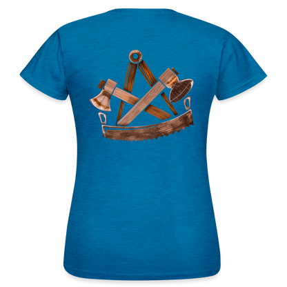 Frauen T-Shirt "Zimmermann" (beidseitig bedruckt) Antikblaues Saphir meliert Frauen T-Shirt {{ color }}