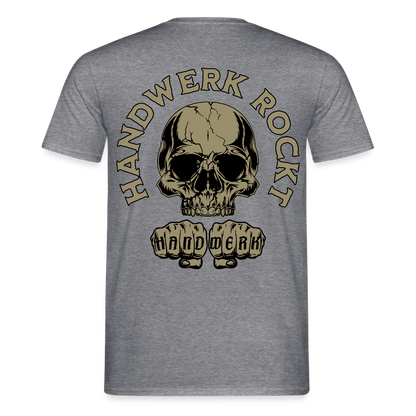 Unisex T-Shirt "Handwerk-Rockt" (beidseitig bedruckt) Graphit meliert Männer T-Shirt {{ color }}