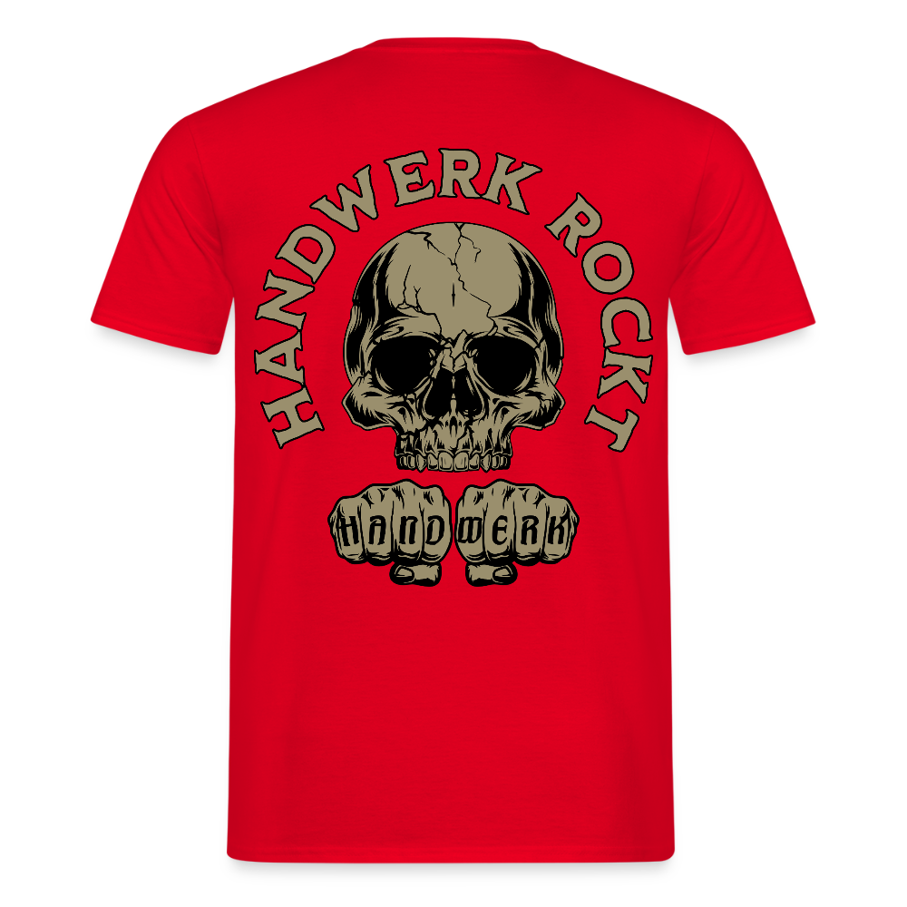 Unisex T-Shirt "Handwerk-Rockt" (beidseitig bedruckt) Rot Männer T-Shirt {{ color }}